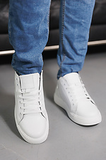 Мужские кожаные ботинки зимние белые  8019940 фото №2