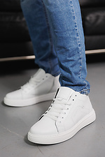 Мужские кожаные ботинки зимние белые  8019940 фото №3