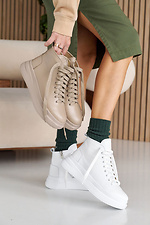 Женские ботинки кожаные зимние бежевые  8019957 фото №4