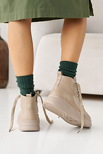 Женские ботинки кожаные зимние бежевые  8019957 фото №5