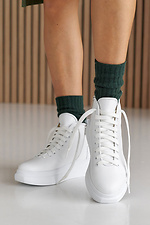 Женские ботинки кожаные зимние белые  8019959 фото №1