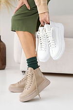Женские ботинки кожаные зимние белые  8019959 фото №9