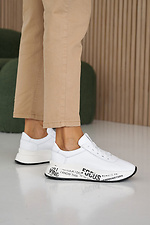 Жіночі кросівки шкіряні весняно-осінні білі  8019968 фото №3
