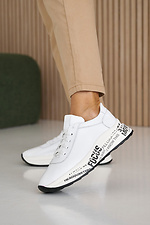 Жіночі кросівки шкіряні весняно-осінні білі  8019968 фото №4