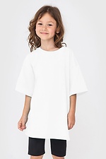 Дитяча бавовняна футболка оверсайз білого кольору Garne 3035983 фото №1