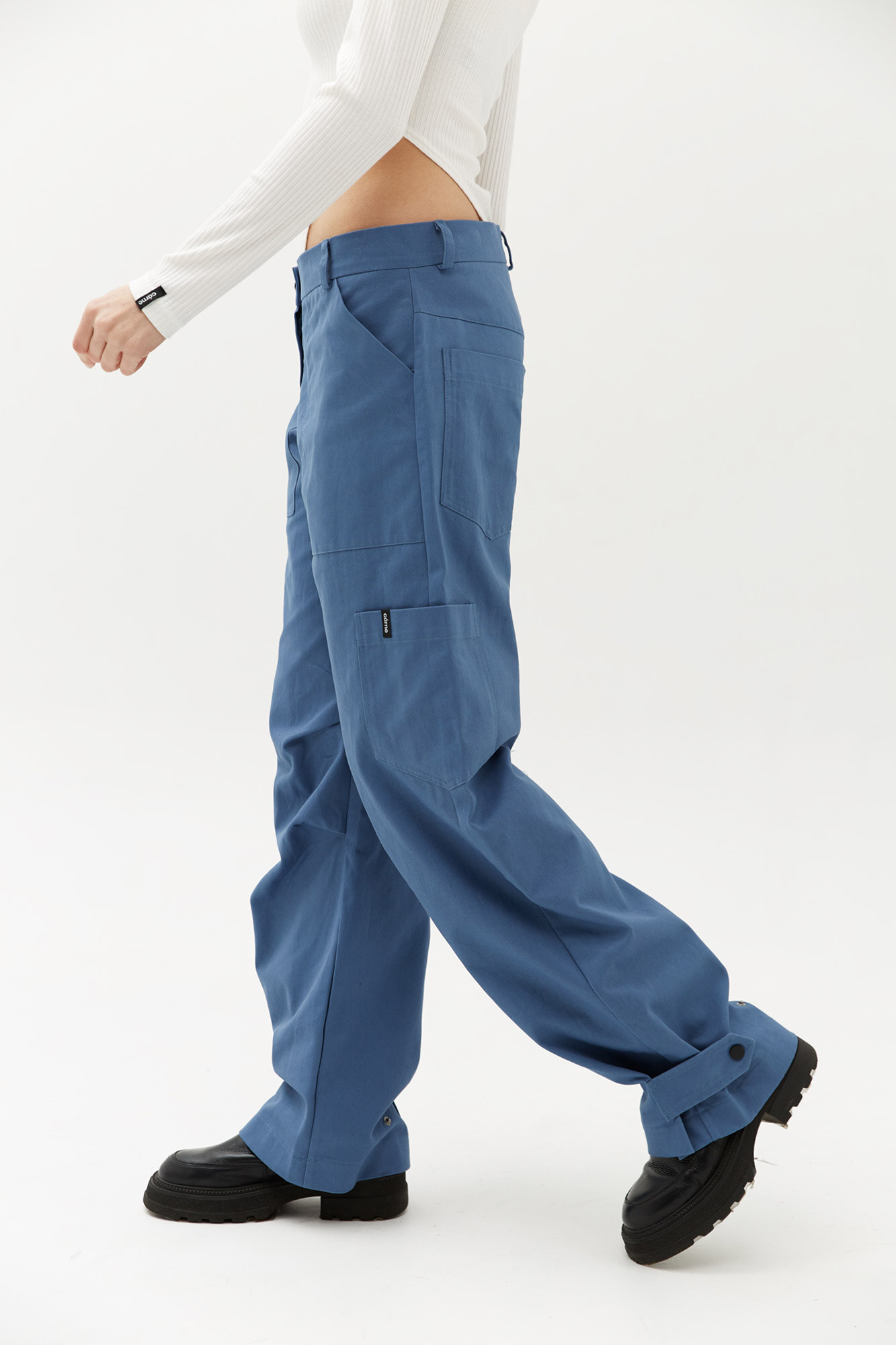 High Rise BAGGI Cotton Wide Leg Cargo Pants With Large Pockets Garne High Rise BAGGI Cotton Wide Leg Cargo Pants With Large Pockets Garne