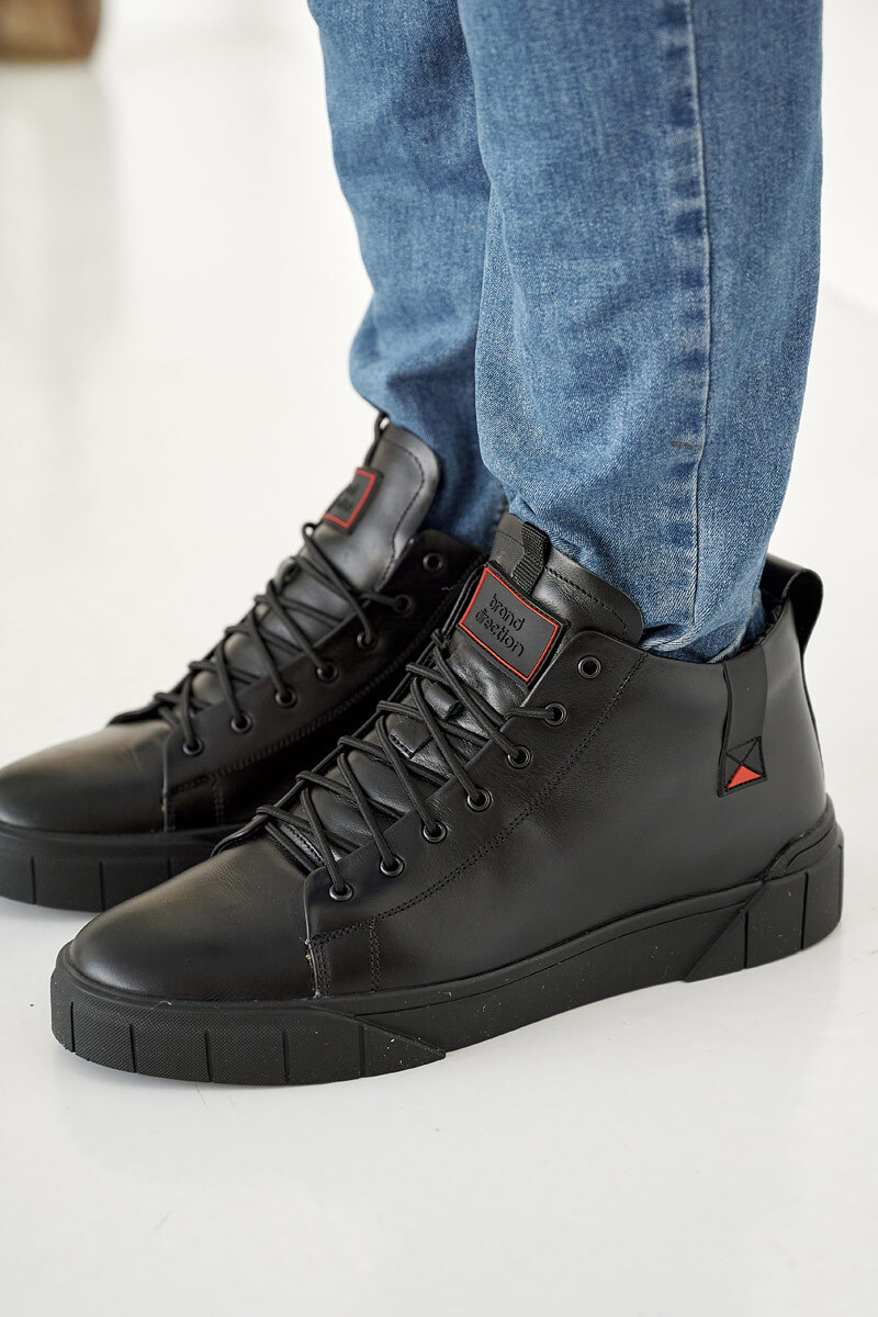 Men s leather winter boots black 2505173 buy at the price 2200 UAH