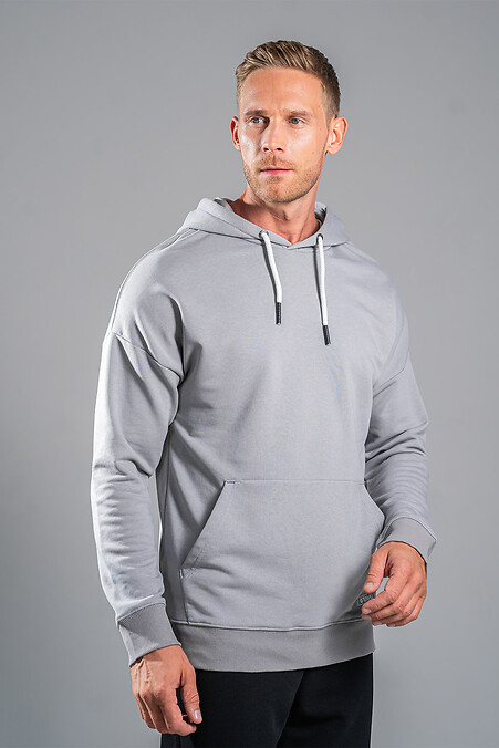 Univers Petlia 23 grauer Frühlings-Kapuzenpullover für Herren - #8034001