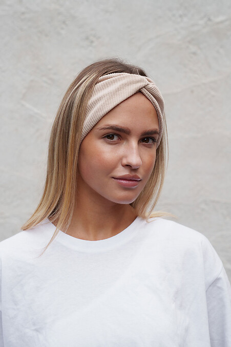 Жіноча Пов´язка На Голову В Рубчик Horizon Light Beige. Hüte, Baskenmützen. Farbe: beige. #8056001