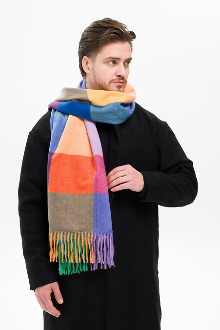 Men's Plaid Scarf in Turner Orange - #8056003