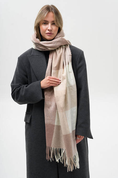 Жіночий Шарф У Клітинку Terner Beige. Шарфи. Колір: бежевий, multi-color. #8056006