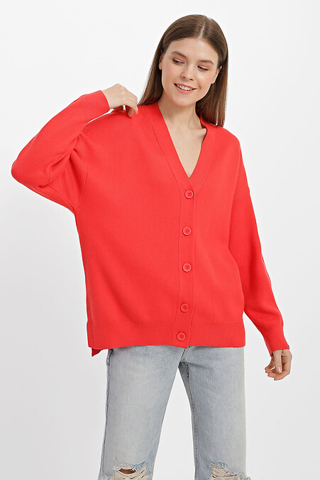 Кардиган женский. Кофты и свитера. Цвет: красный, розовый. #3400011