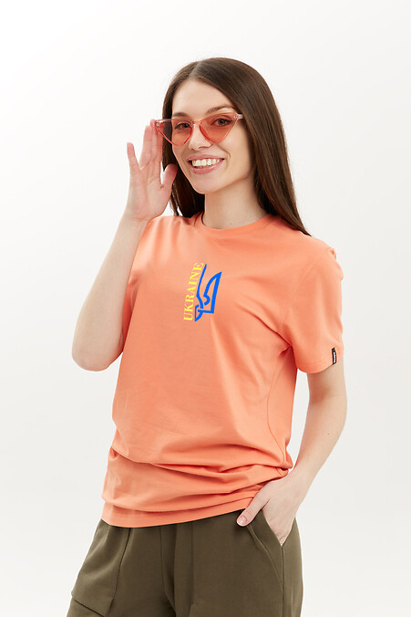 Koszulka LUXURY Ukraina Trójząb. T-shirty. Kolor: pomarańczowy. #9001018