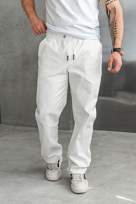Gerade geschnittene Herrenhose Casual Weiß - #8034027