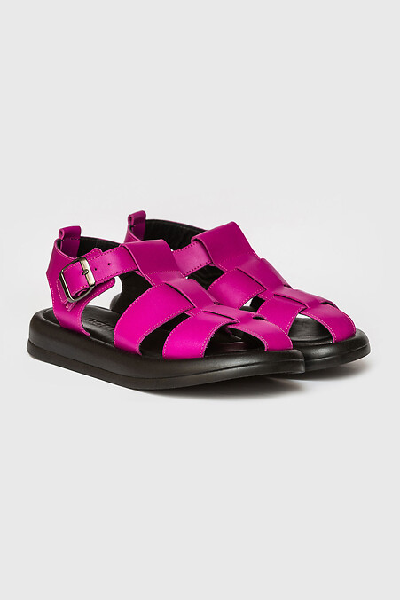 Women's leather sandals. Sandals. Color: purple. #3200028