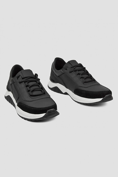 Men's leather demi-season sneakers - #4206028