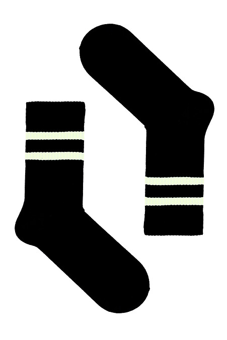 Шкарпетки Чорні з білими смужками - #8041029