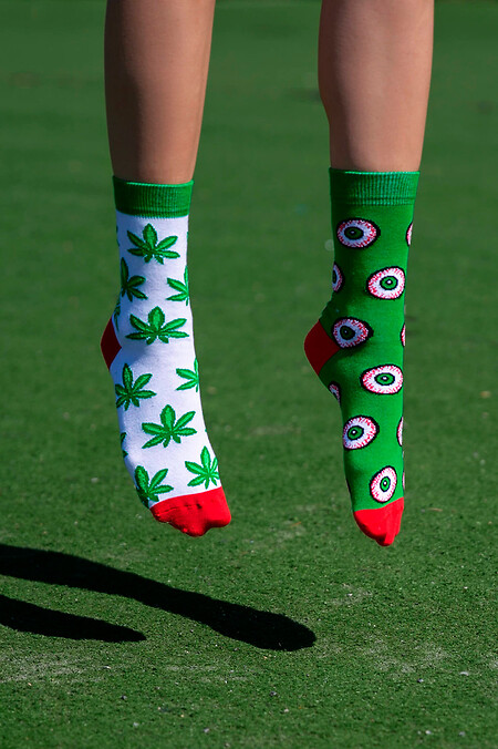 Marijuana socks. Golfs, socks. Color: green. #8041032