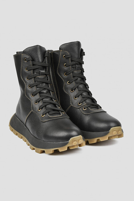 Женские зимние спортивные кожаные ботинки - #4206038