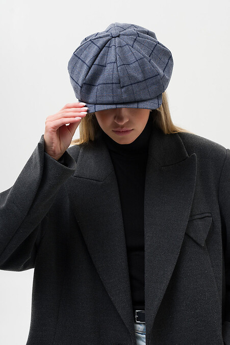 Alfi Blue Women's Plaid Hooligan Cap. Hats, berets. Color: blue, multicolor. #8056040