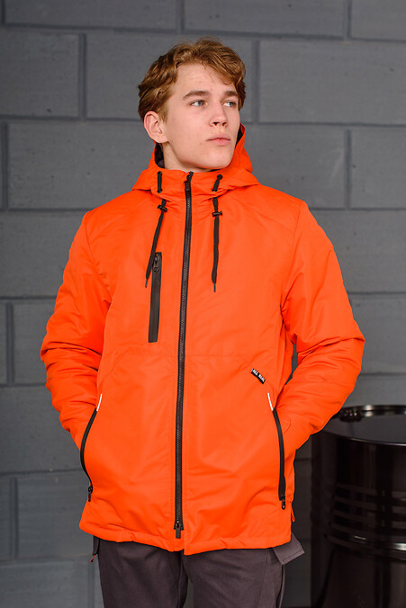 Оранжевая куртка мужская весенняя утепленная - #8042043