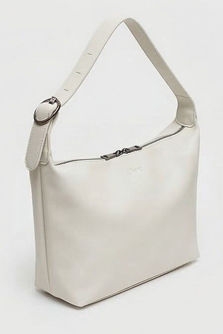 Жіноча сумка з екошкіри молочного кольору - #3300060