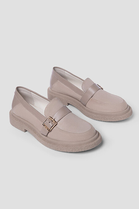 Stilvolle beige Wildlederschuhe mit Schnalle. Schuhe. Farbe: beige. #4206060