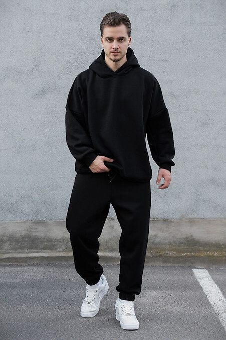 Herren Fleece-Trainingsanzug Miror Black. Sportbekleidung. Farbe: das schwarze. #8056064