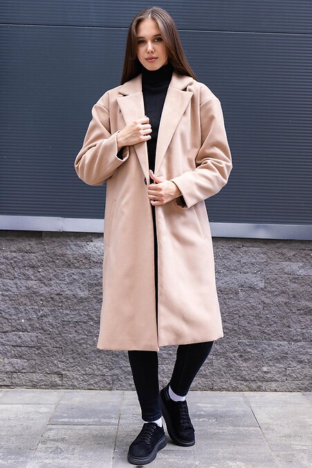 Woman coat. Outerwear. Color: beige. #8049069