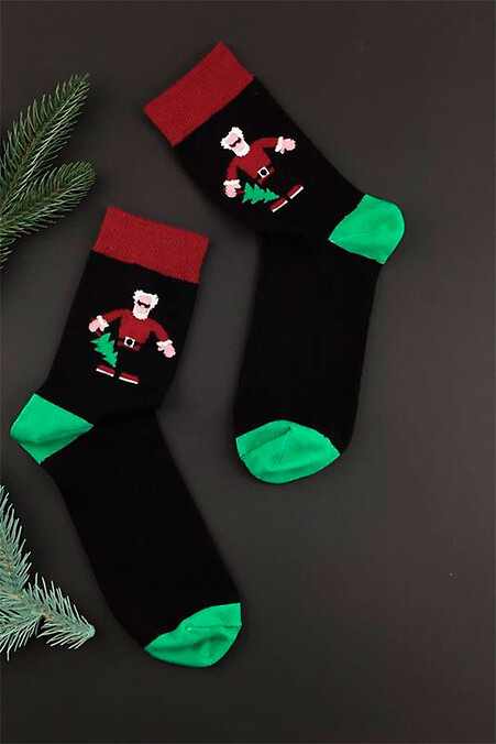Christmas socks Bad Santa. Golfs, socks. Color: black. #8041070