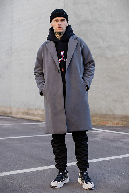 Men's coat. Outerwear. Color: gray. #8049070