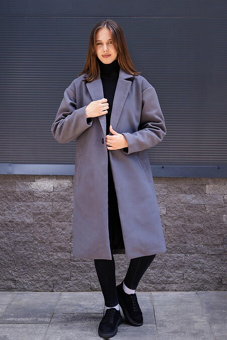 Женское пальто. Верхняя одежда. Цвет: серый. #8049071