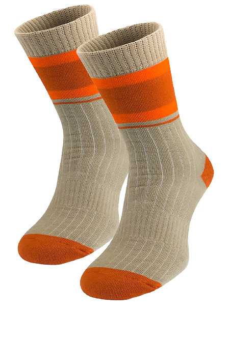Бежевые махровые носки Bedgi - #2040082