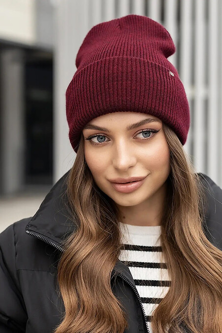 Comfortable women's Chelsea hat in burgundy color. Hats, berets. Color: red. #4051089