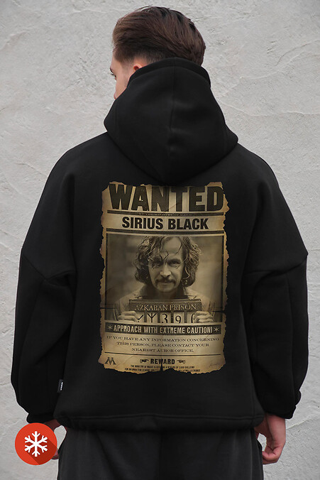 Чоловіче Оверсайз Худі Толстовка На Флісі З Капюшоном Та Принтом Without Sirius Black. Світшоти, толстівки. Колір: чорний. #8056097