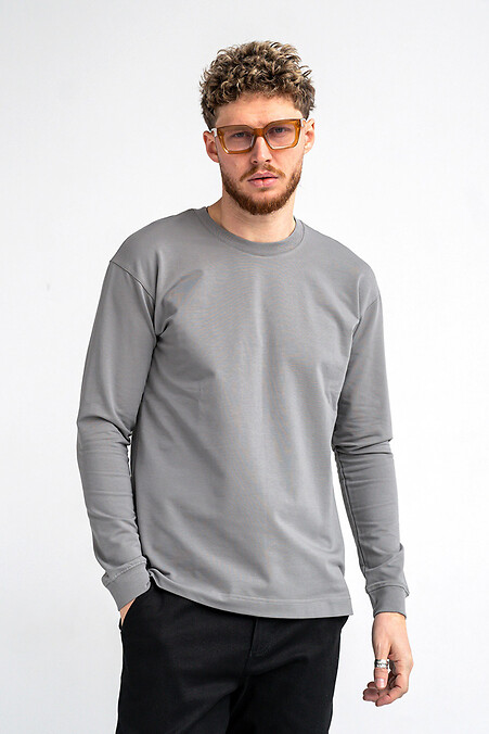 Мужская футболка с длинным рукавом Long sleeve Серый - #8034098