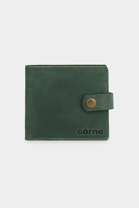 Women's leather wallet with a button. Wallets, Cosmetic bags. Color: green. #3300102