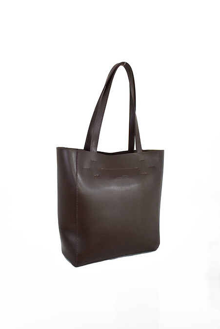 Women's chocolate color shopper bag - #4008104