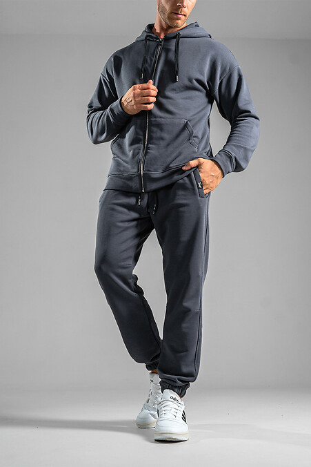 Men's sports suit with a zipper Over ZIP Graphite - #8034104