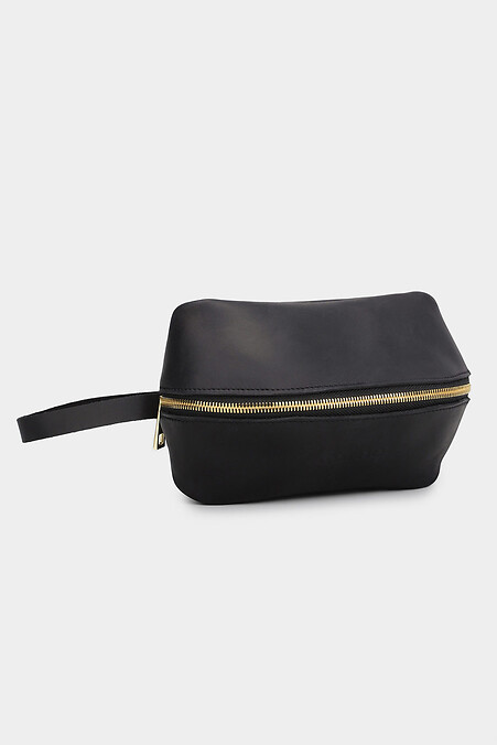 Dreieckige Kosmetiktasche aus Leder. Brieftaschen, Kosmetiktaschen. Farbe: das schwarze. #3300105