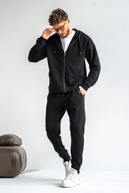 Men's tracksuit with a zipper Over ZIP Black - #8034106