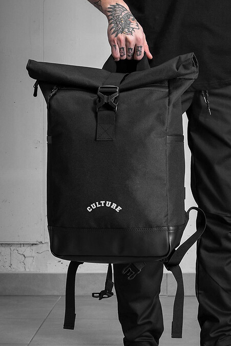 Чоловічий Повсякденний Рюкзак Роллтоп Шкільний Without З Принтом Culture Black. Рюкзаки. Колір: чорний. #8055106