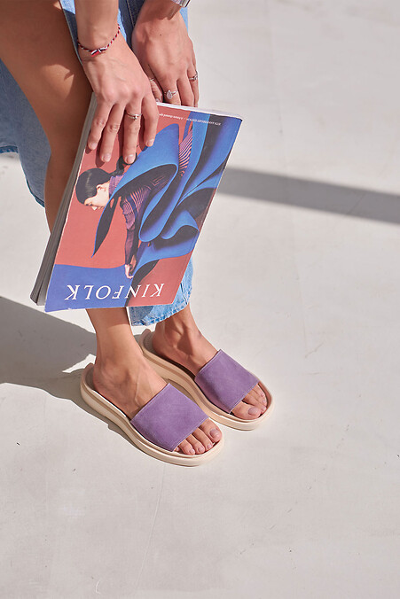 Lila Wildleder-Flip-Flops für Damen. Flip-Flops. Farbe: violett. #4206107