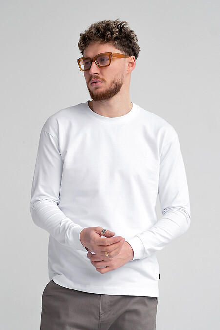 Men's T-shirt with a long sleeve Long sleeve White - #8034110