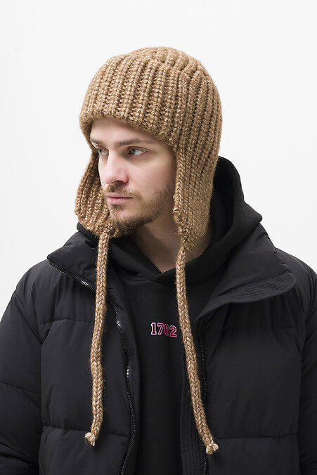 Weasley Brown Men's Knitted Ushanka Hat - #8056115