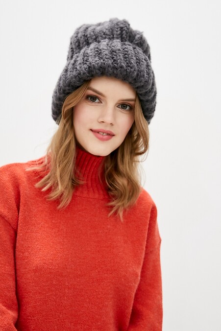 Зимова жіноча шапка. Шапки, берети. Колір: сірий. #4038116