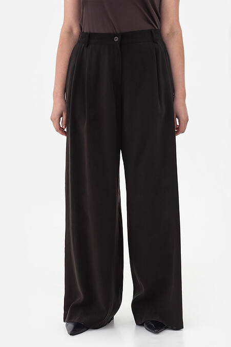 Weit geschnittene Hose, schwarz - #3044120