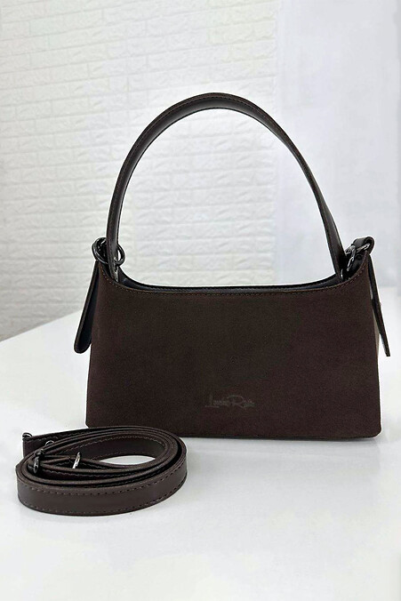 Schwarze Wildleder-Damenhandtasche - #4008121