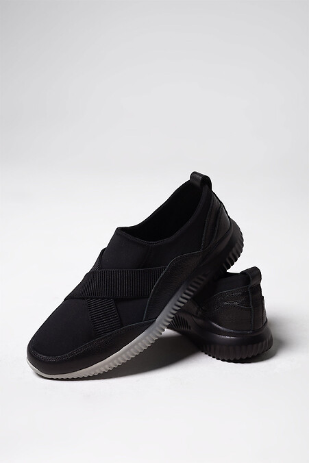 Men's textile sneakers with leather inserts - #4206123
