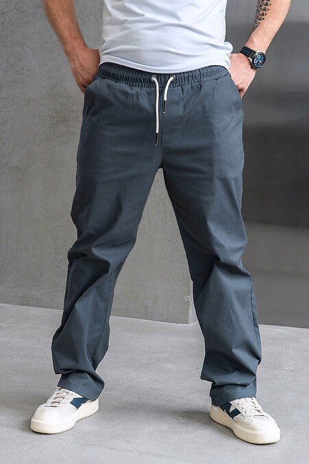 Men's straight pants Casual Dark blue - #8034123